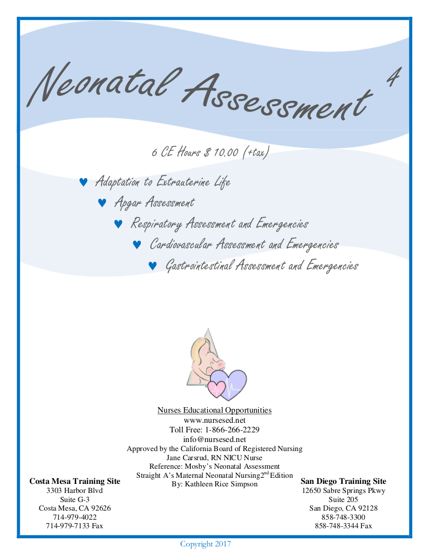 Neonatal Assessment text 2017